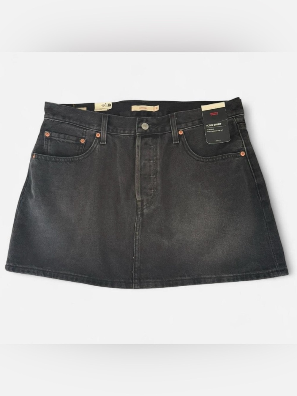 Levi’s Icon Women’s Denim Mini Skirt - Size W 31 - Mid Rise Black Wash - NWT